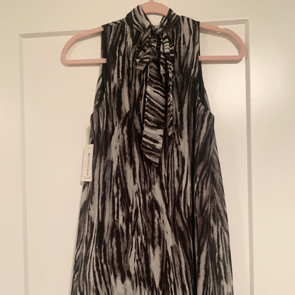 Tie Neck Print Dress